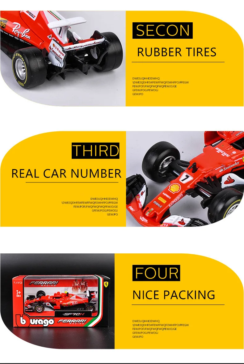 Bburago 1:43 Ferrari racing F1 NO5 имитация сплава супер модель игрушечной машины для с рулевым колесом управления передним рулем