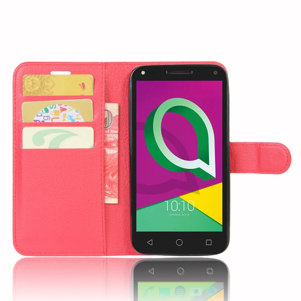 Чехол для Alcatel U5 3G роскошная Обложка на заднюю панель из искусственной кожи чехол