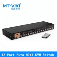 mt viki usb kvm switch 16 in 1 out auto kvm switch keyboard mouse switcher full 1080p ir remote control include cables mt 2116hl