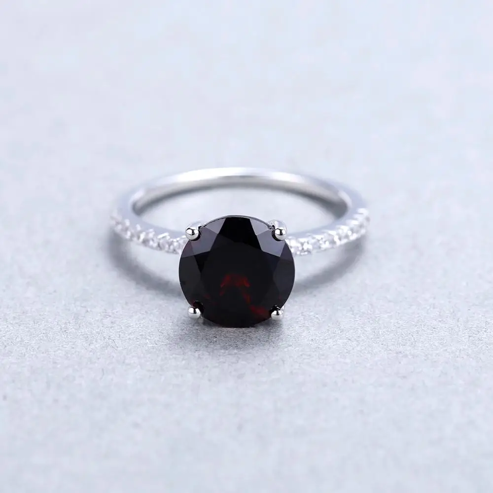 Gem's Ballet 3.15Ct Natural Red Garnet Wedding Band Ring 925 Sterling Silver Solitaire Engagement Rings For Women Fine Jewelry |