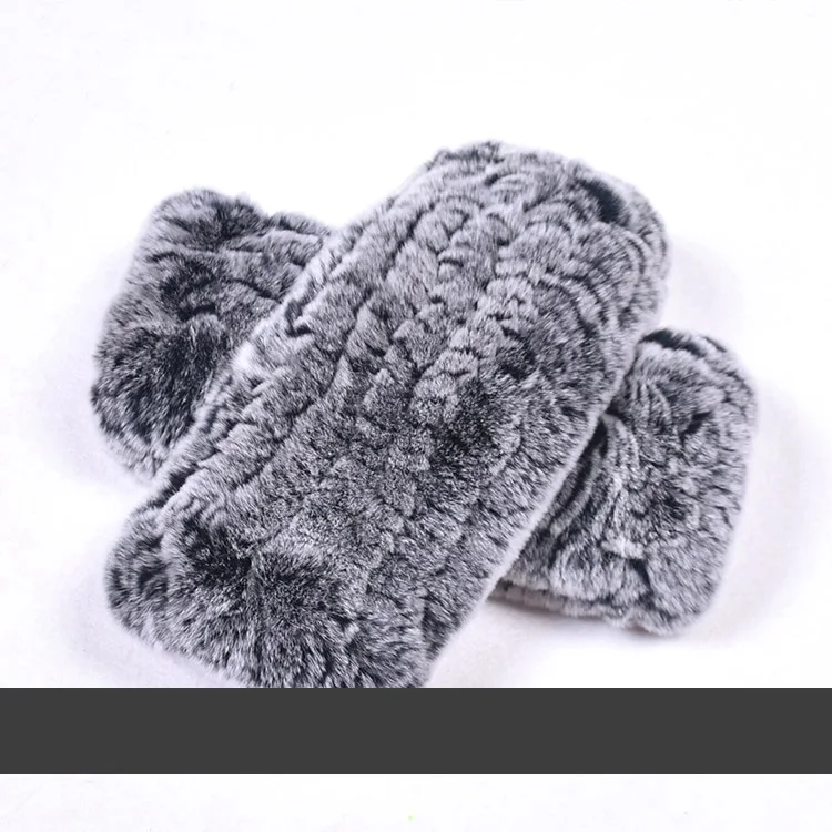 NO.5 Natural grey 003 настоящий мех кролика перчатки хорошие женские вязаные кроличьи меховые варежки Женские Настоящий мех кролика перчатки - Цвет: NO.5 Natural grey