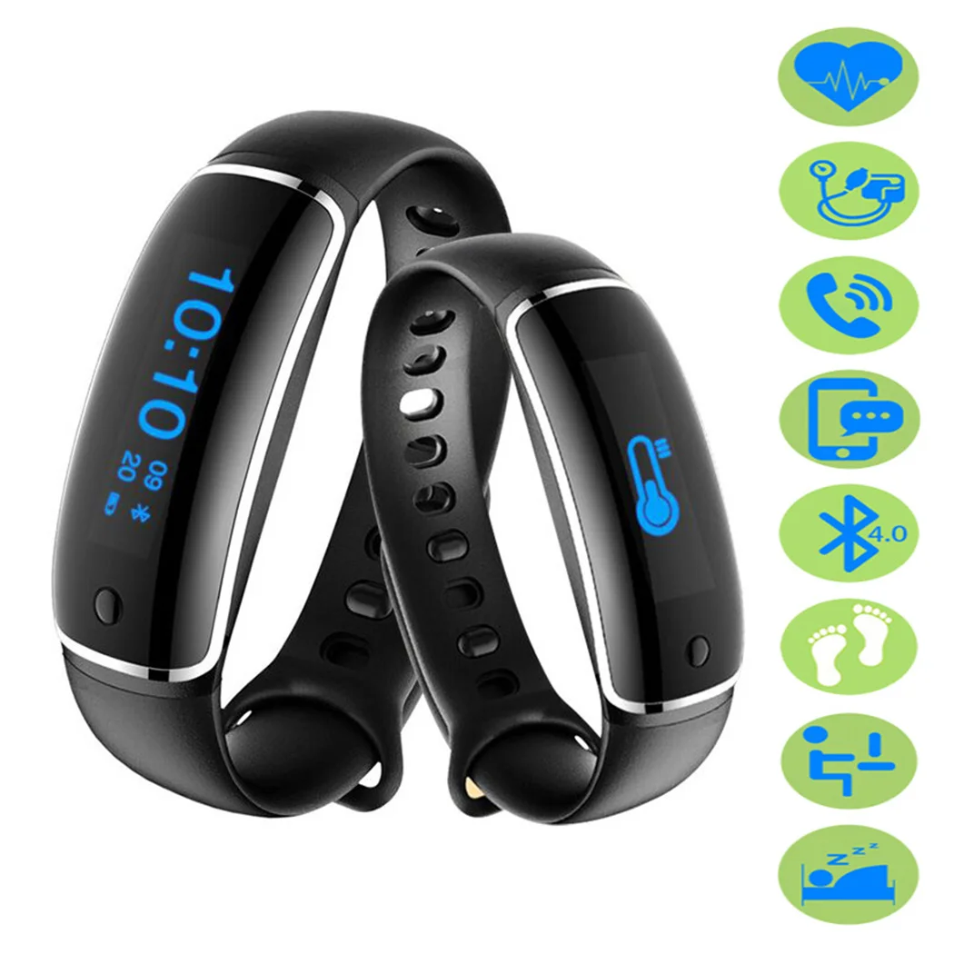 Bluetooth V8 Смарт Браслет крови Давление монитор сердечного ритма Фитнес трекер