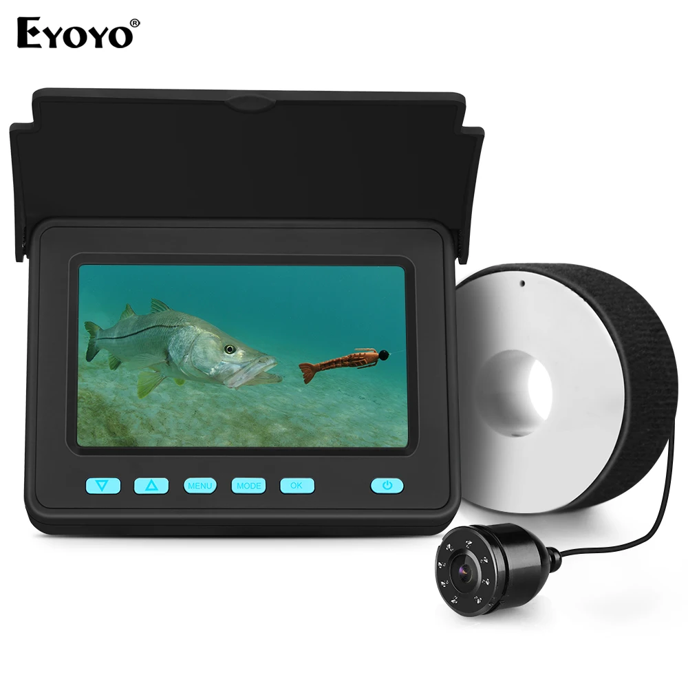 Подводная камера Eyoyo EF05PRO 20 м для рыбалки эхолот IP68 светодиодный ОД подледной