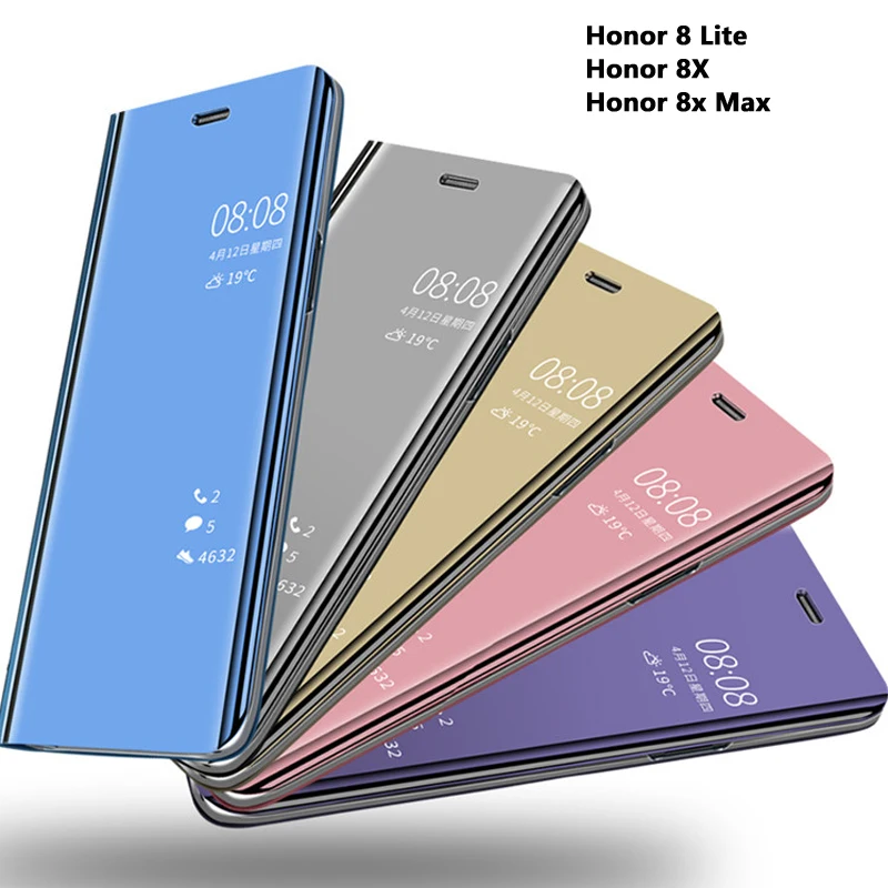 Откидной Чехол для телефона с умным зеркалом чехол HuaWei Honor 8 Lite honor8 lite 8X Max кожаный