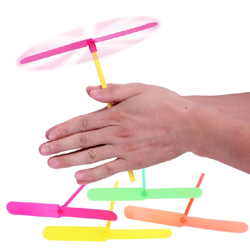 

10 Pcs/lot Plastic Helicopter Bamboo Dragonfly Flying Traditional Baby Game Spiral Arrows Gags & Practical Jokes TY0156