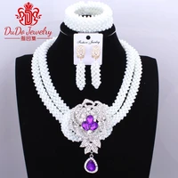 white african beads costume jewelry set 2017 nigerian wedding african beads for brides party bridal jewelry set with rose pin