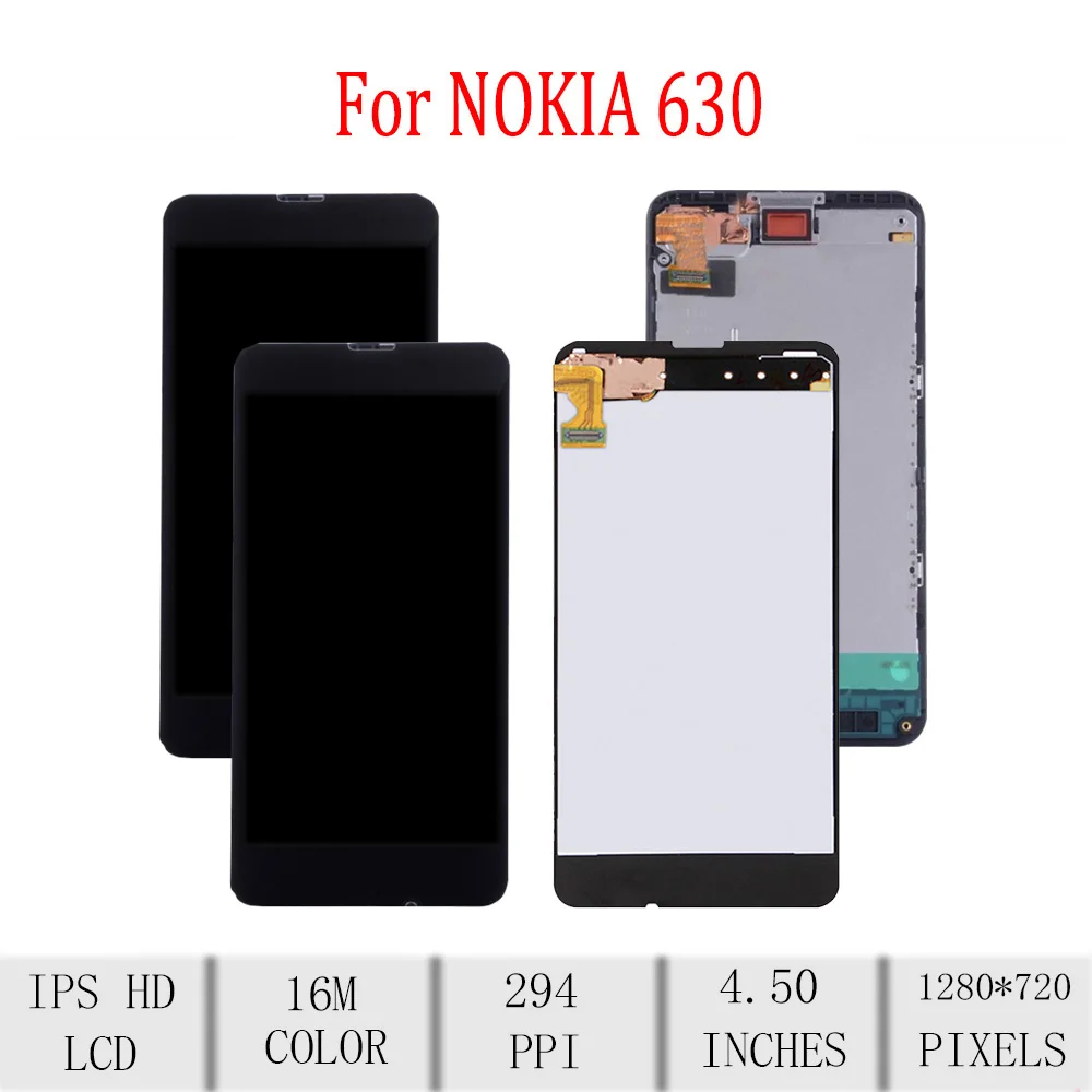 4 5 &quotоригинальный для NOKIA Lumia 630 ЖК-дисплей с сенсорным экраном рамкой дигитайзер