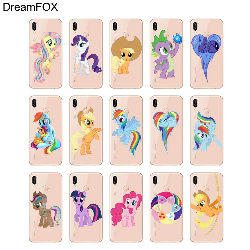 DREAMFOX L043 Fashion Rainbow Horse Soft TPU Silicone Case Cover For Huawei Honor 6A 6C 7X 9 10 P20 P30 Lite Pro P Smart 2019 |