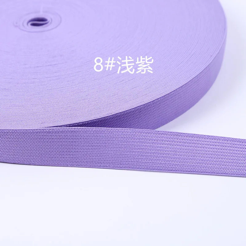 8 light purple Красочные эластичные ленты 25 мм 1 метр полиэфирная лента 2,5 см тесьма швейная кружевная отделка талии DIY сумки брюки аксессуары для одежды - Цвет: 8 light purple