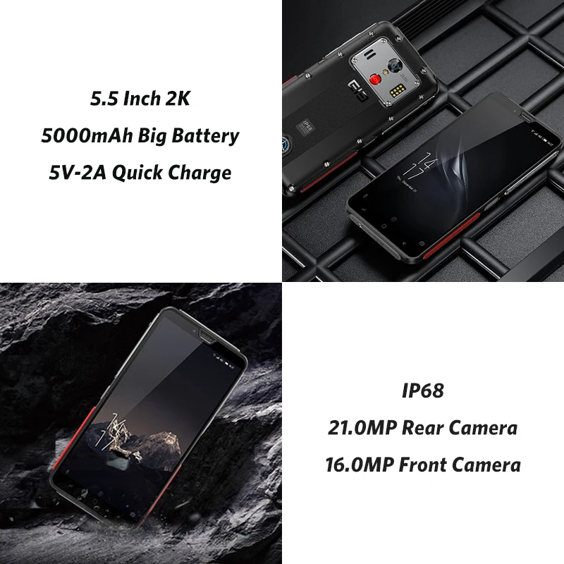 Elephone солдат водонепроницаемый мобильный телефон с IP68 Android 8 0 4G B 128 ГБ 5 дюймов 2 К MTK