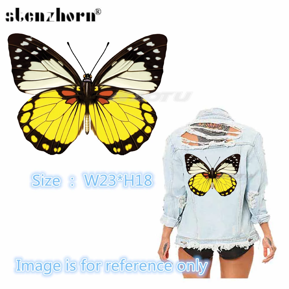 Утюжок с бабочками на нашивках жара пресс бумажные наклейки модное женское