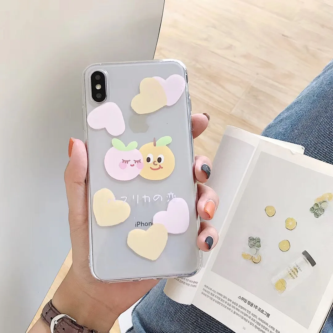 INS Корея милые животные персик любовь медведь чехол для телефона iphone Xs MAX XR X 6 6s 7 8
