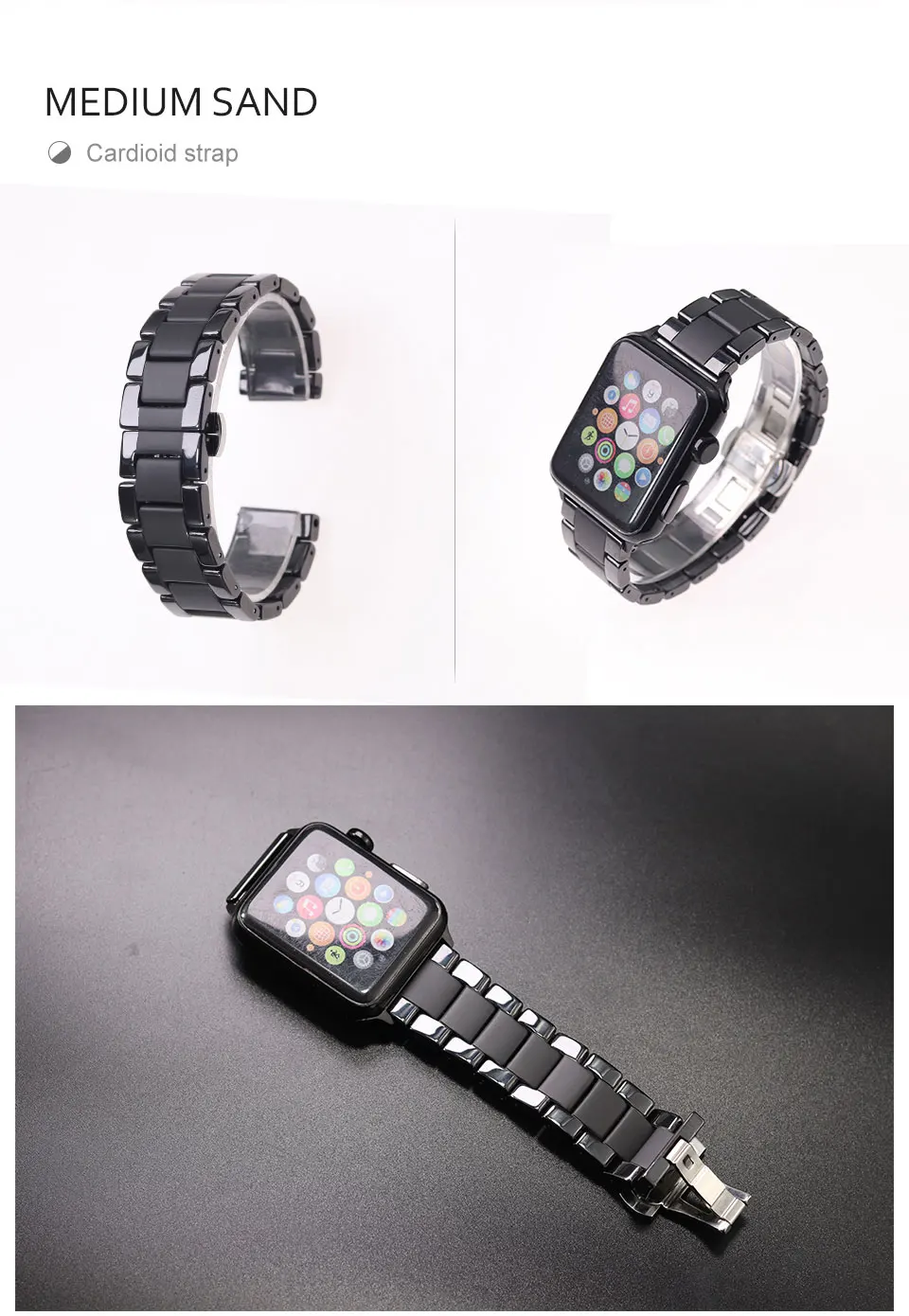 Ntyle керамический Пескоструйный матовый спортивный ремешок для часов Apple Watch 42 мм 38 мм 40 мм Apple Watch Series3 4 44 мм матовый ремешок