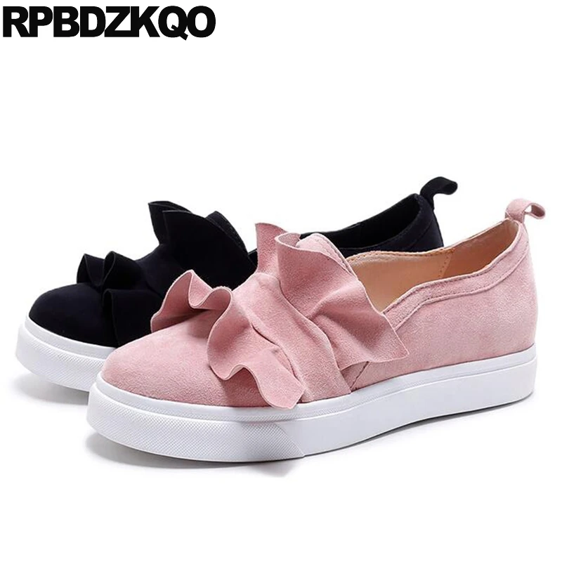 Настоящая кожа криперы розовый Фарфор для обуви настоящая милый Китай лифт Muffin