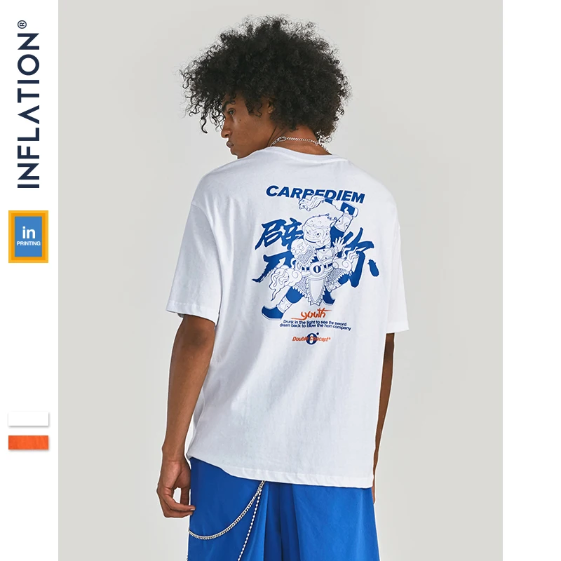INFLATION x двойная концепция уличная Мужская футболка Camisetas Hombre Забавные футболки с