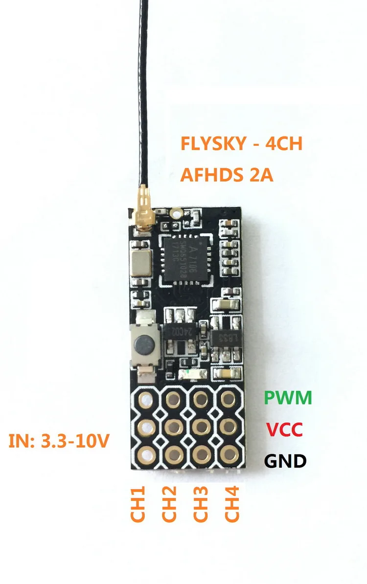 Новое поступление FS2A 4CH AFHDS 2A мини совместимый приемник ШИМ выход для Flysky i6 i6X i6S/FS