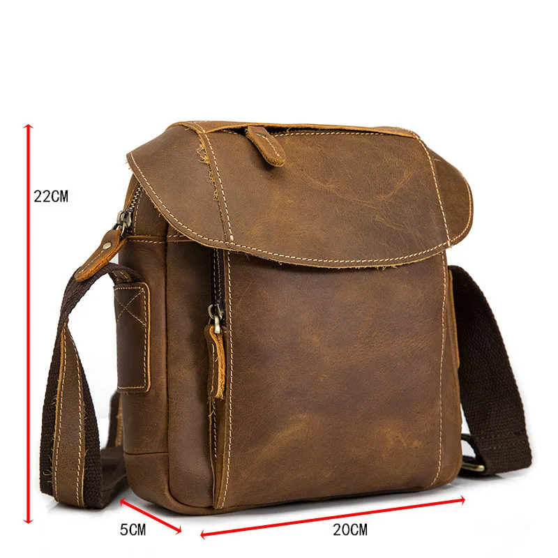 

WESTCREEK Brand Genuine Leather Men Hasp Retro Shoulder Messenger Bag Crazy Horse Cowhide Leather Mens Crossbody Bag Handbags