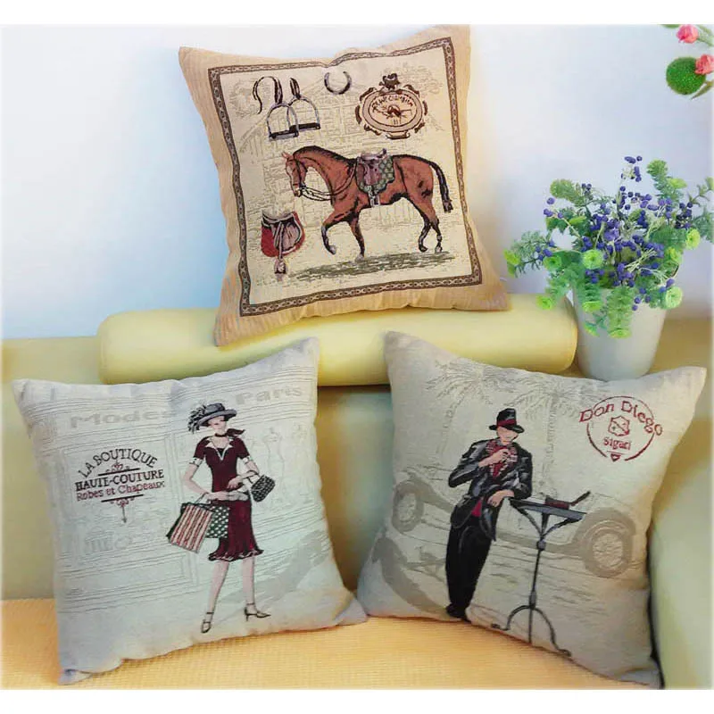 Декоративная подушка с лошадью чехол для мужчин и женщин Capa de Dlmofada Cojin диван