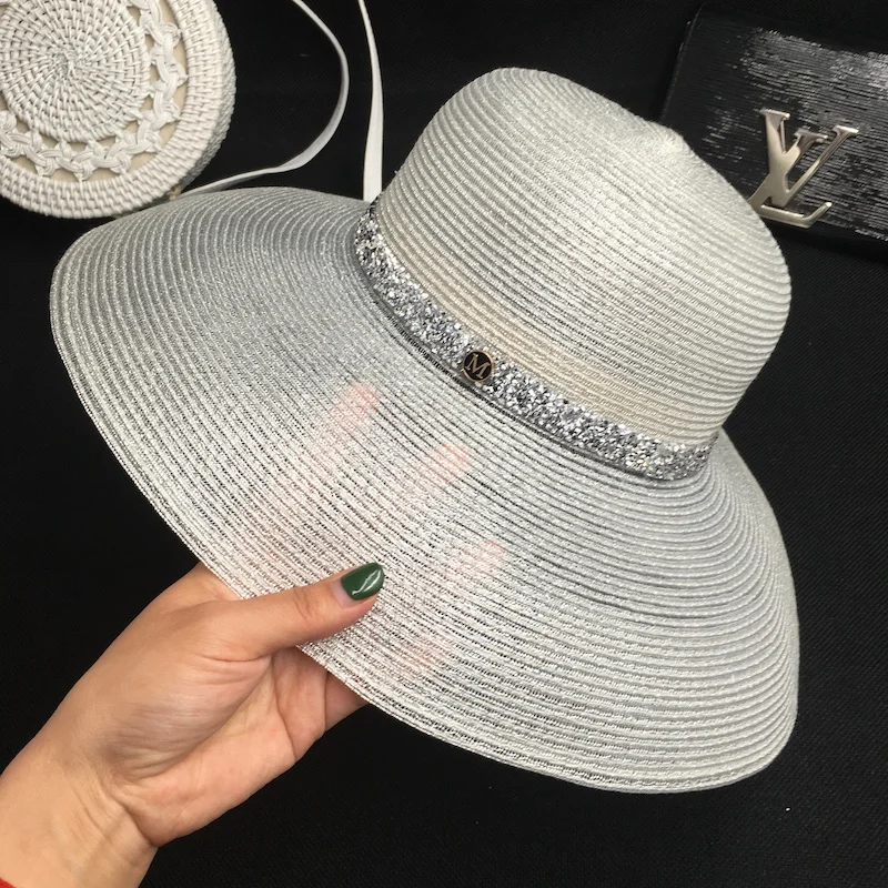 Ms summer sunscreen basin hat HaiBianFang straw folding beach joker to travel | Аксессуары для одежды