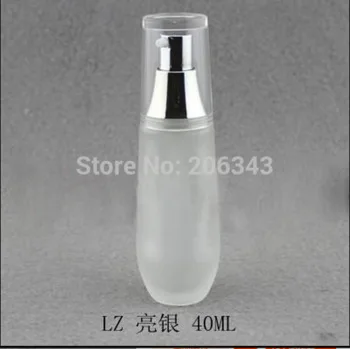 40 мл матовое стекло с белым Пресс насосом для лосьона сыворотка основа эмульсии