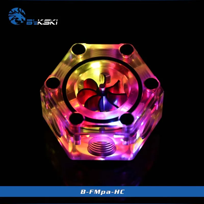 Bykski B-FMpa-HC расходомер шестигранный PMMA светодиодный/без для системы охлаждения
