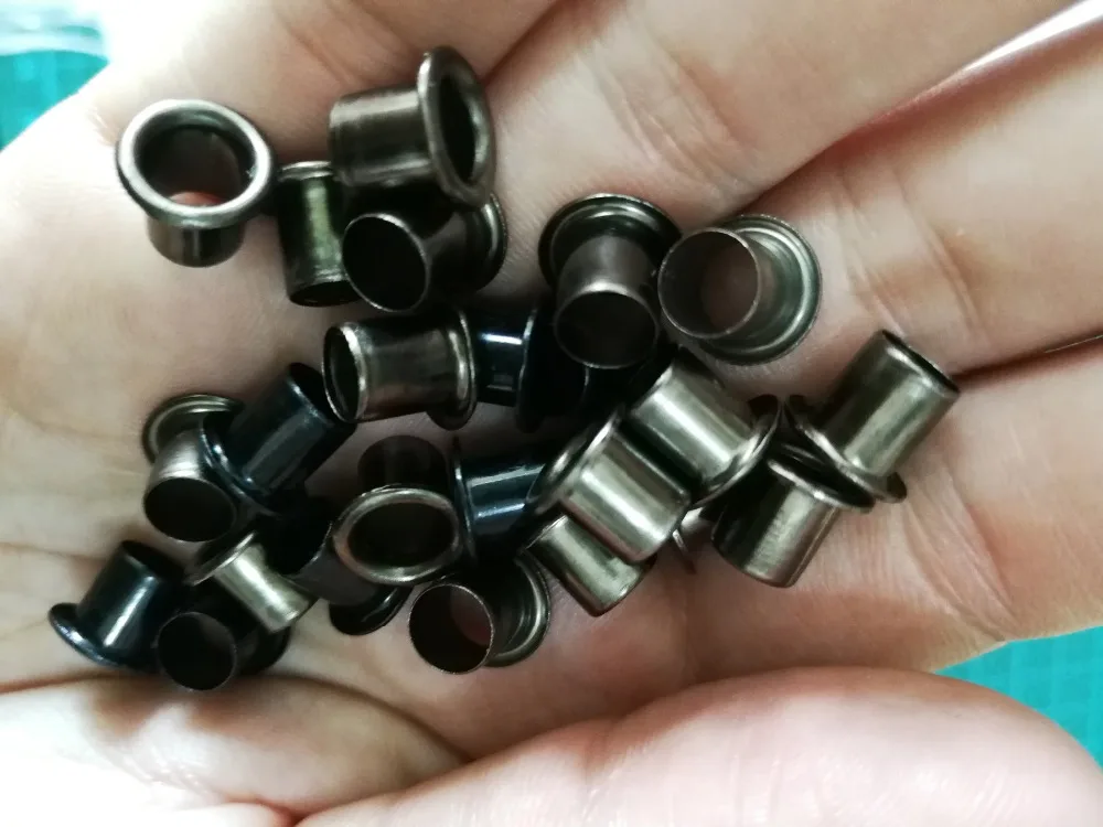 50pcs #8-9-7.9( .267 length under flange x 1/4&quot outside diameter) Black G-Black brass Eyelets krivets Holster harware - купить по