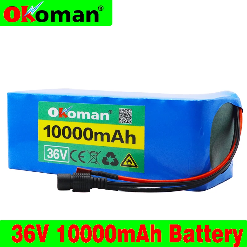 Okoman 36V 10S4P 10Ah 500W высокая мощность и емкость 42V 18650 литиевая аккумуляторная батарея