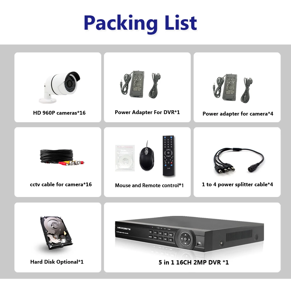 16CH CCTV Система HDMI 1080P выход AHD DVR 16 шт. 1.3MP ИК наружная безопасность ночного видения