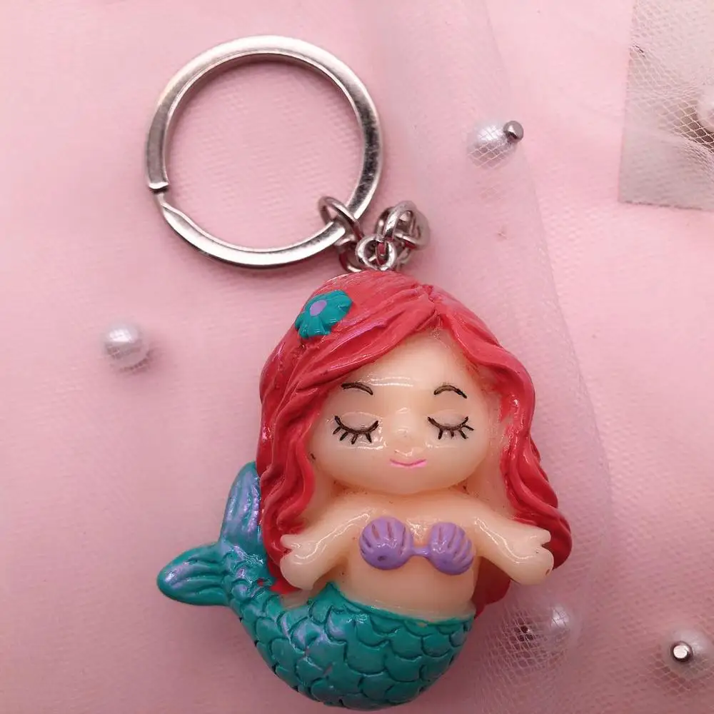 2019 new 3d resin 10pcs kawaii little mermaid charms necklace pendant keychain for gift DIY decoration | Украшения и аксессуары