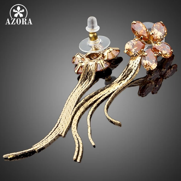 Азора подсолнечника золото Цвет с шампанское кубический цирконий серьги в виде