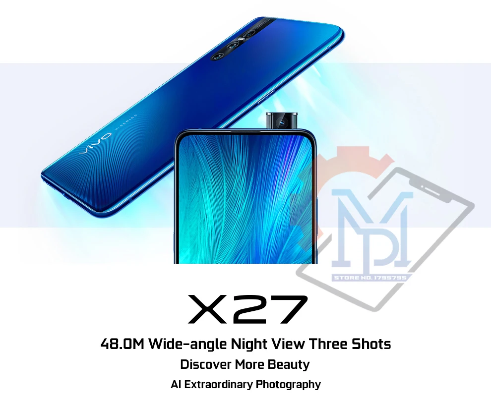 Vivo X27 мобильный телефон 6,39 дюймов 8 ГБ ОЗУ 128 Гб ПЗУ Snapdragon 675 Android 9 4000 МП три кадра мАч смартфон