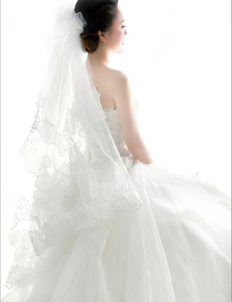 Свадебная вуаль новинка 2017 оптовая продажа 100% реальные фотографии Длинная фата с