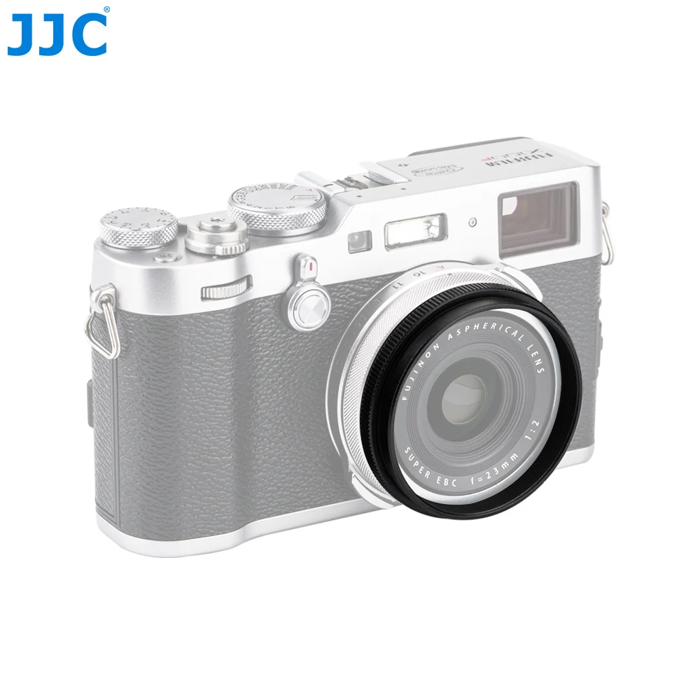 JJC Квадратная Металлическая бленда объектива камеры для Fujifilm X70/X100/X100S/X100T/X100F защитное кольцо-адаптер Комплект совместимый 49 мм крышка фильтра
