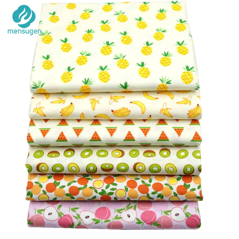 6pcs 20cmx25cm 20 см x 25 см и 25 см x 25 см хлопчатобумажная ткань с принтом для шитья стеганые ткани для лоскутного рукоделия ручной работы - Цвет: 6pcs 20cmx25cm