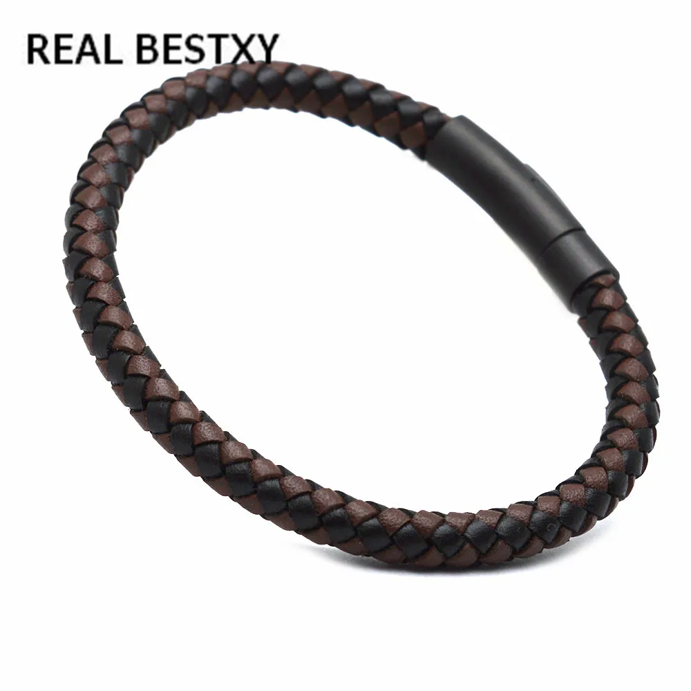 Многослойный браслет BESTXY из нержавеющей стали для женщин и мужчин модные кожаные