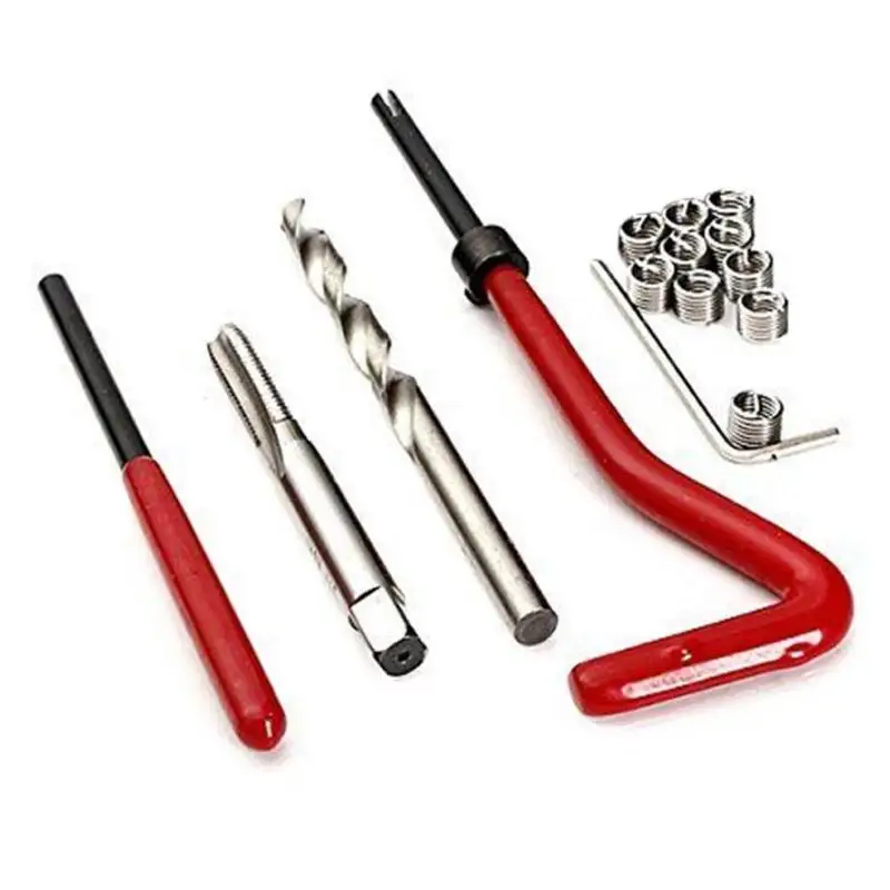 

15Pcs/set Helicoil Thread Repair Kit M10x1.0/1.25/1.5 w/ 10 Wire Thread Inserts High Quality Auto Car Accessory Hand Tool Sets