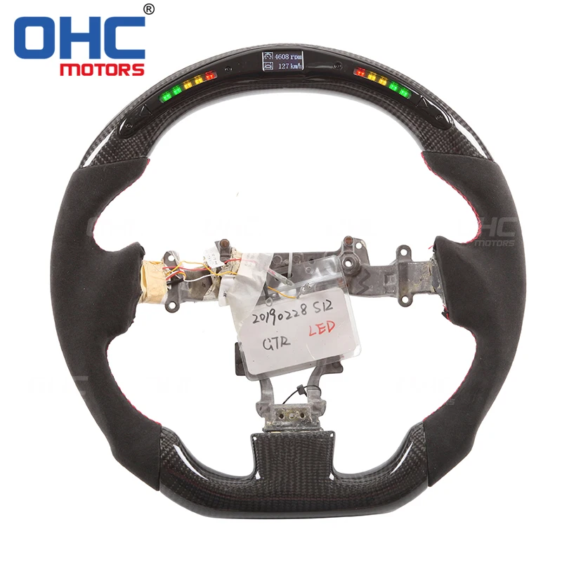 

Real Carbon Fiber LED Steering Wheel compatible for Nissan GTR35 OHC Motors