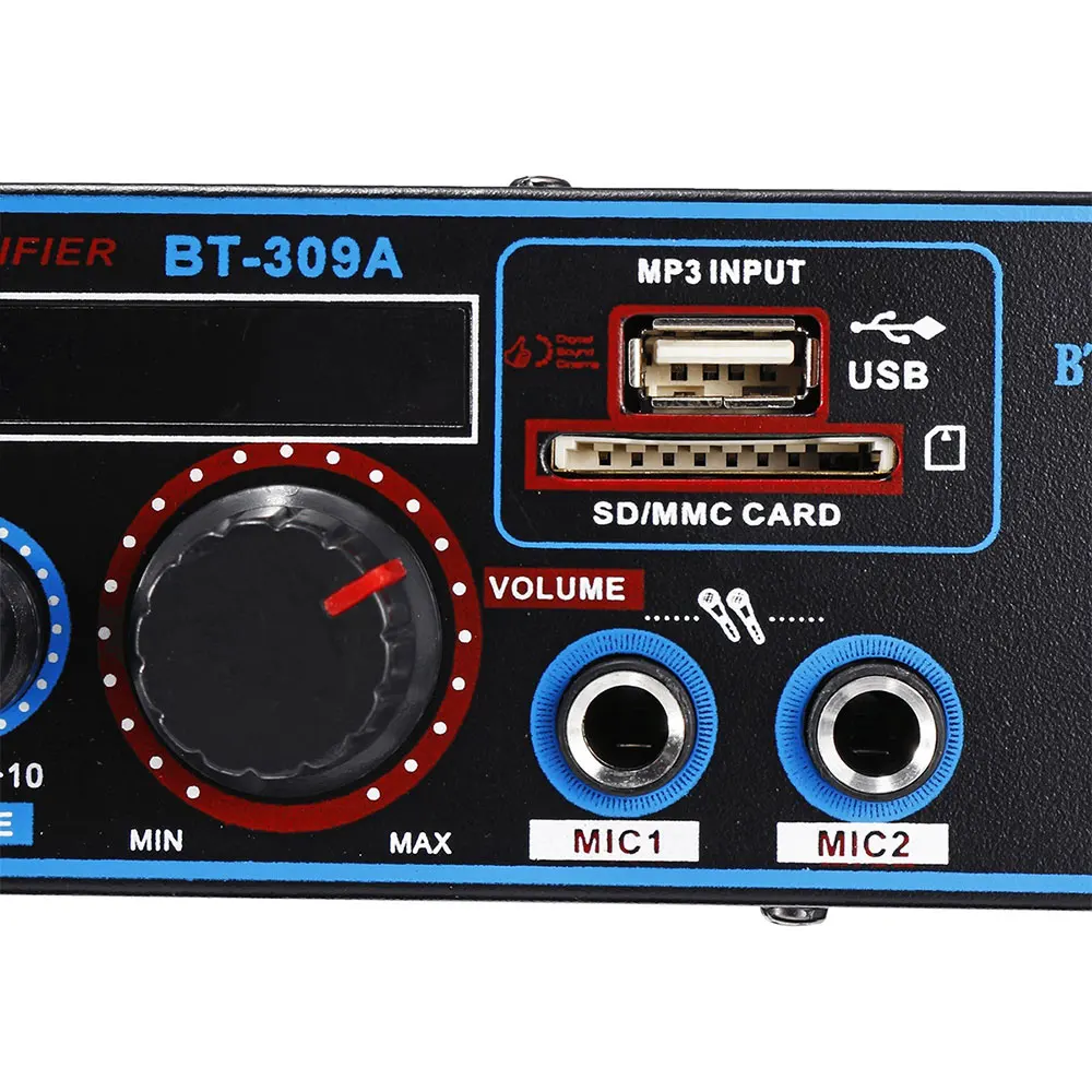 Цифровой усилитель мощности 2 канала 800 Вт Hi Fi Bluetooth аудио Встроенный ЖК дисплей с