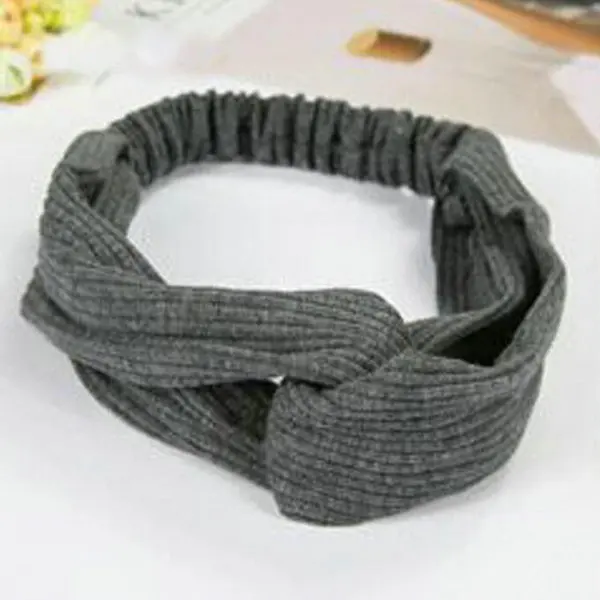 Dark grey VEKNO летняя богемная резинка для волос с цветком из шифона Йога головные повязки для спа эластичный Твист Тюрбан головной убор женские аксессуары для волос - Окраска металла: Dark grey