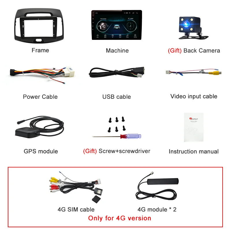 Junsun 2 Din мультимедийный видео плеер Android 8,1 gps навигация радио 4G для hyundai Elantra HD 2006 2007 2008 2009 2010 без dvd