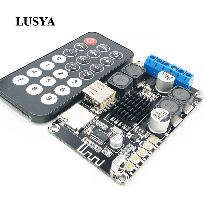 Lusya Bluetooth 4 2 усилитель доска 50 Вт * стерео FM радио USB Панель расшифровки