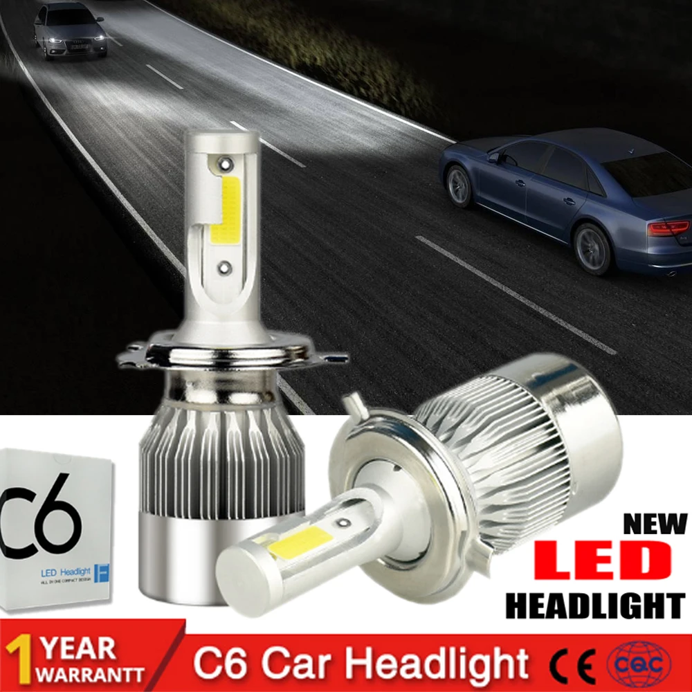 

2Pcs/lot H4 LED H7 H11 H1 9004 9005 9006 9007 HB1 HB2 HB3 HB4 HB5 H3 H13 880 Car Headlight Bulbs 72W 7600LM 6000K Auto lamp