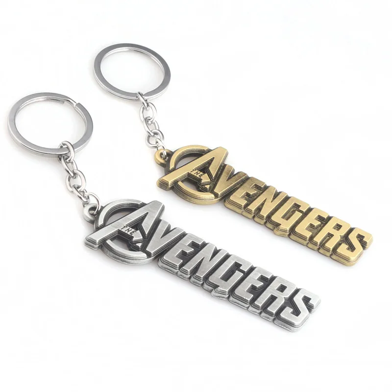 Marvel Iron Man Tony Stark Keychain Figure Toys The Avengers Age of Ultron Logo Vintage Bronze Metal Keyring Pendan | Игрушки и хобби
