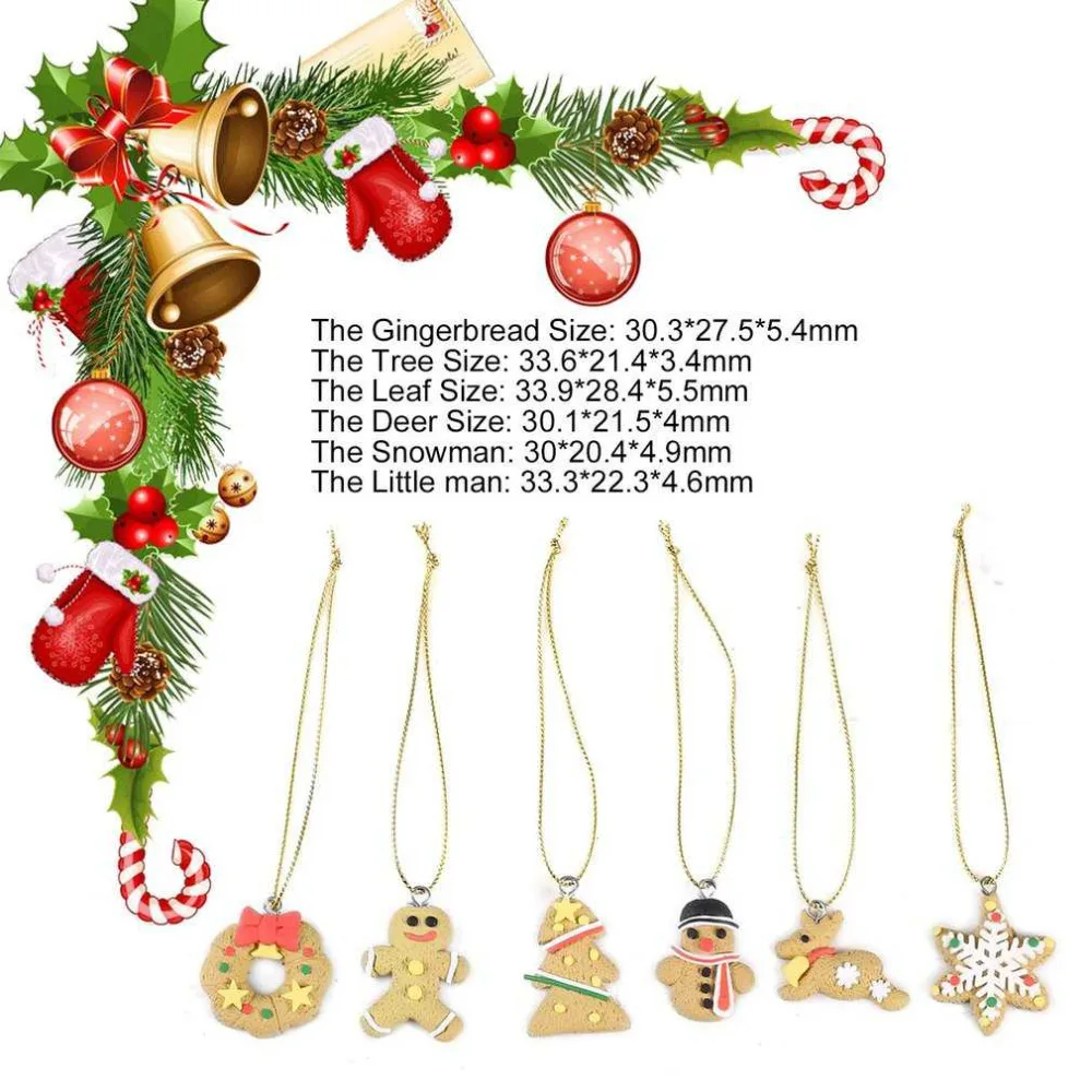 6 шт./компл. рождественские украшения милый Санта-Клаус животное Пряничный дизайн