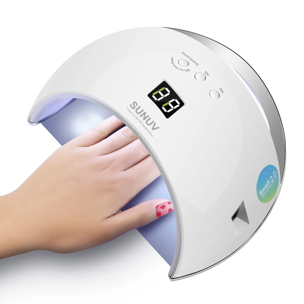 

Умная лампа для ногтей SUNUV SUN6, светодиодсветодиодный УФ-лампа, сушилка с металлическим дном, ЖК-таймер, Профессиональный аппарат для отвержд...