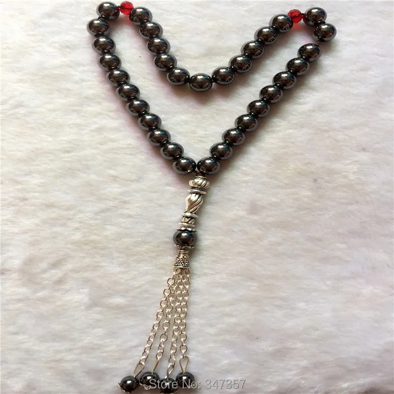 Новое поступление 8 мм гематит камень круглой формы 33 молитвенные бусины