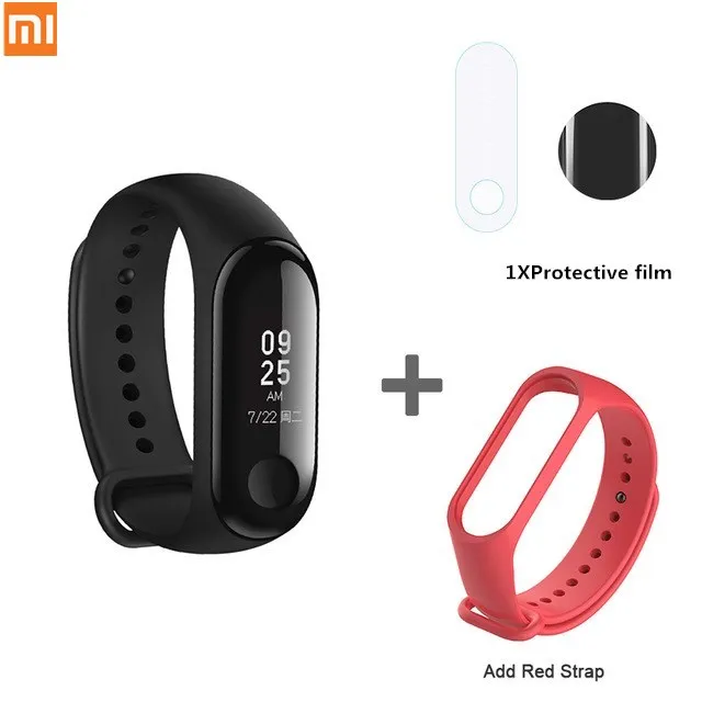 Красный Xiao mi, глобальная версия, mi Band 3, фитнес-трекер, монитор сердечного ритма, 0,78 дюймов, OLED дисплей, сенсорная панель для Android IOS - Цвет: Красный