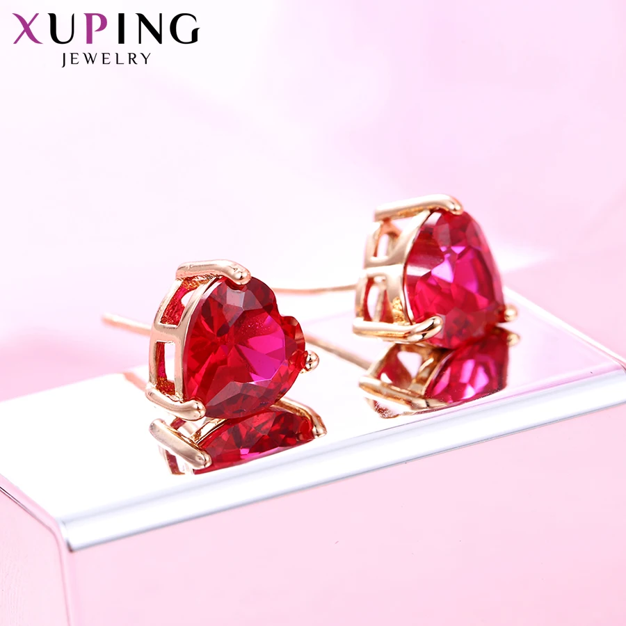 Xuping, модные серьги в форме сердца, дизайн, позолоченное ювелирное изделие, свадебные серьги-гвоздики для женщин, специальный дизайн 21757