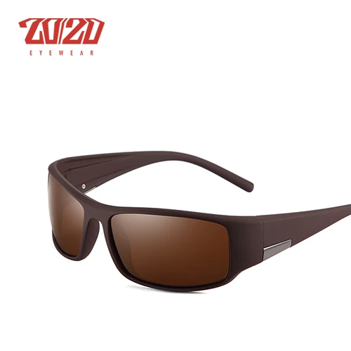 C03 Brown Brown 20/20 Марка Дизайн Поляризованные Мужские Солнцезащитные Очки Черный Прохладный Винтаж Мужские Солнцезащитные Очки Оттенки Очки Gafas asculos PL334 - Цвет линз: C03 Brown Brown