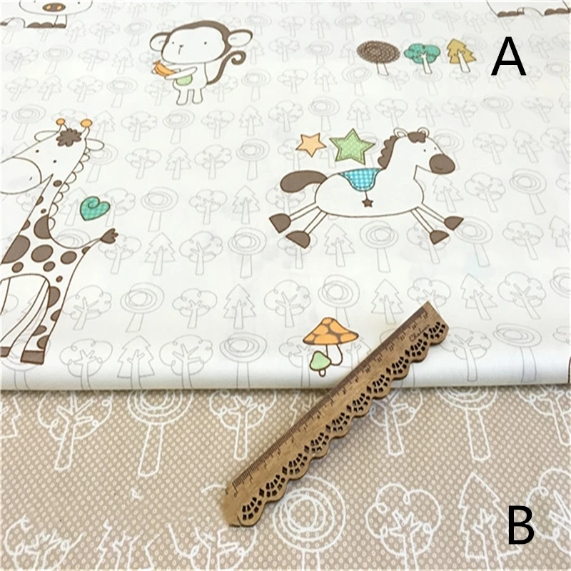 Саржа Мультфильма животных Хлопчатобумажная Ткань DIY Лоскутная Швейные Дети